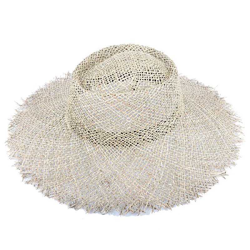Natural Grasses Panama Beach Sun Hat Woman Summer Str Hat Travel Wide Brim UV Visors Protection Elegant Ladies Sun Hat CXJ250304