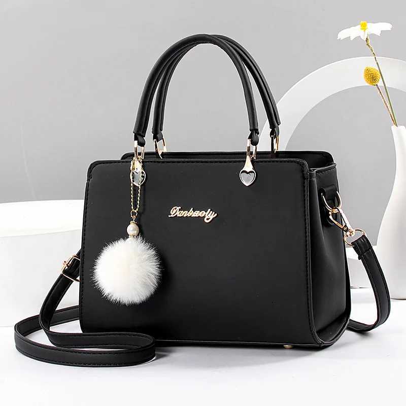 Women Handbag Shoulder Bag Girls Fashion Famous Design Leather Big Casual Tote High Quality Hasp Casual Black New Z250303