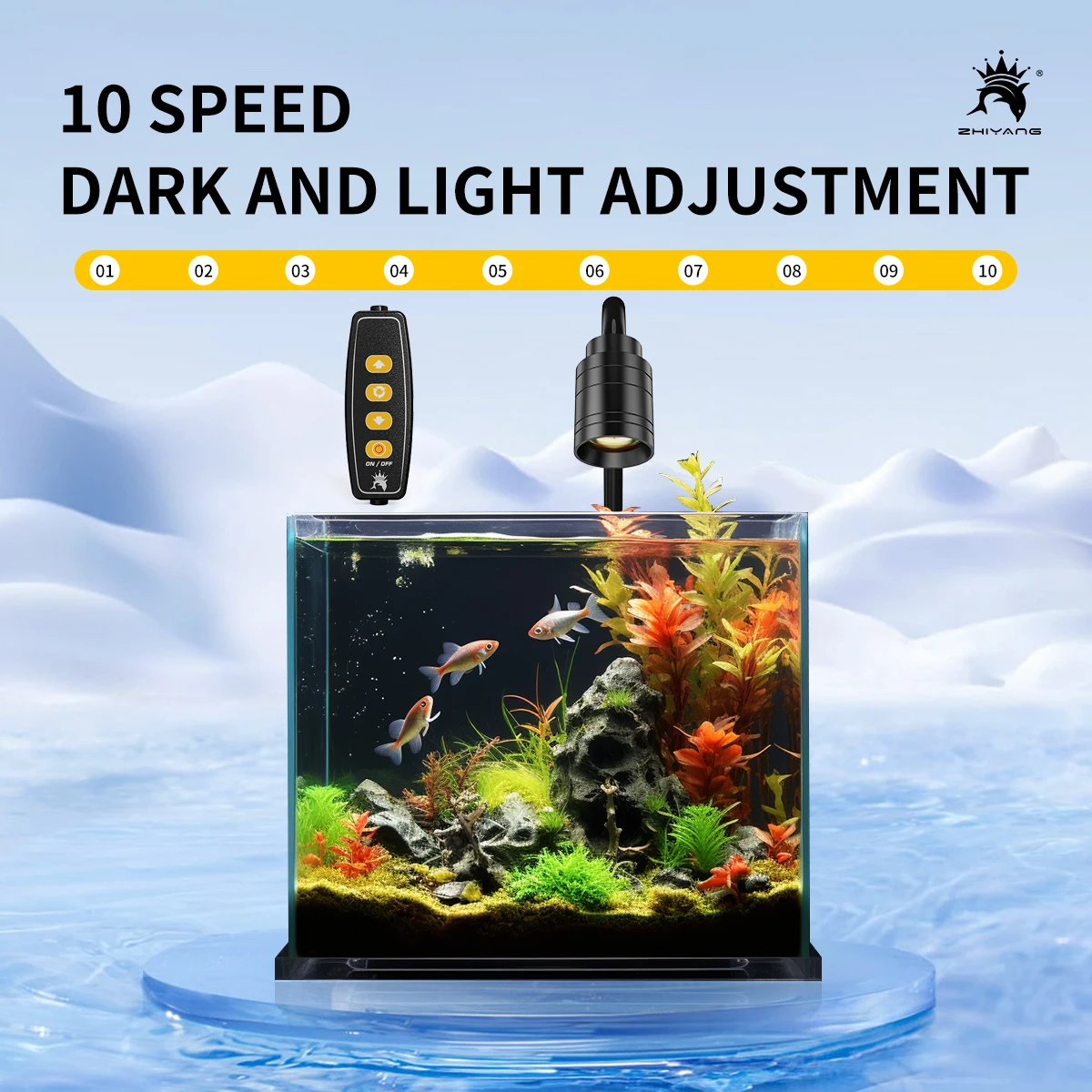 110-240V mini fish tank spotlight South American landscaping small aquarium clip light fish tank light led light