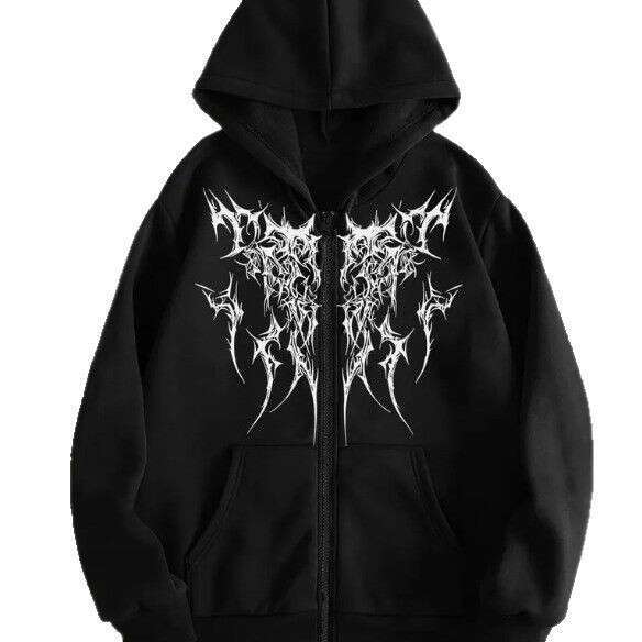 Y2K Punk Digital Printed Casual American Gothic Couple Sports Hoodie gift for man