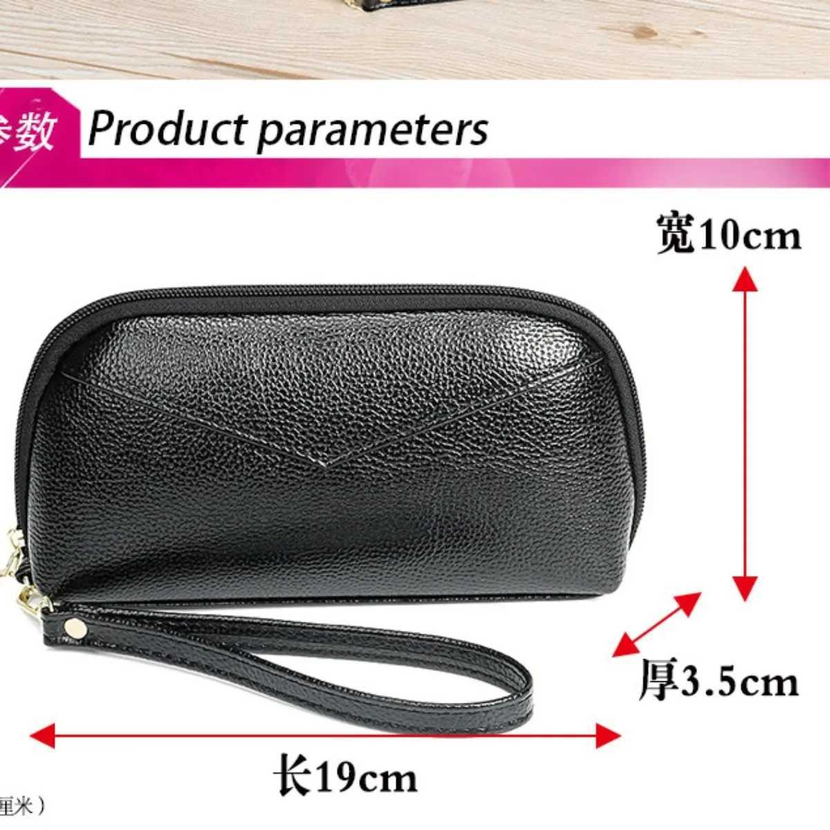 Leather wallet womens red/blue/pink/black zipper bag womens PU leather long wallet fashion phone bag luxury handbag Z250303