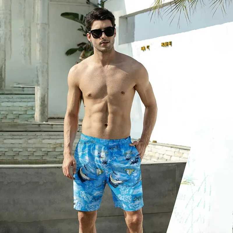 Summer Mens Equal Size Beach Pants 2023 Hawaiian Style Fake Print Multi-Color Patchwork Shorts Everyday Casual ShortsT250304