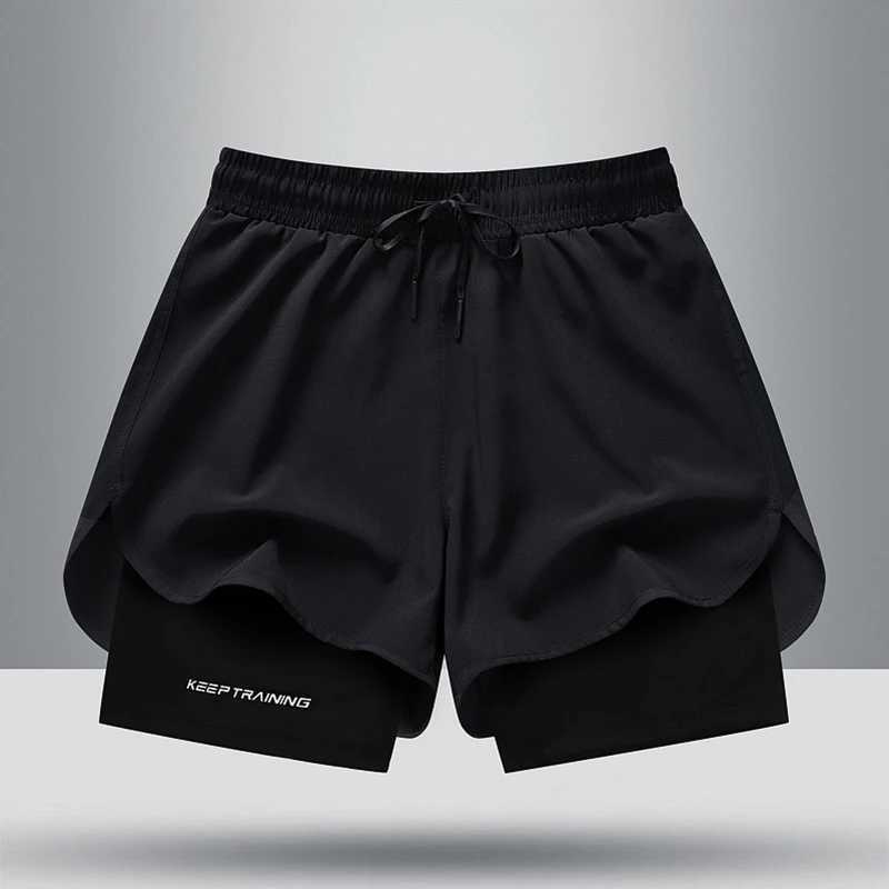 Summer New High Quality Ice Silk Shorts For Sports Quick Drying Fitness Mens Three Piece Running Basketball ShortsT250304