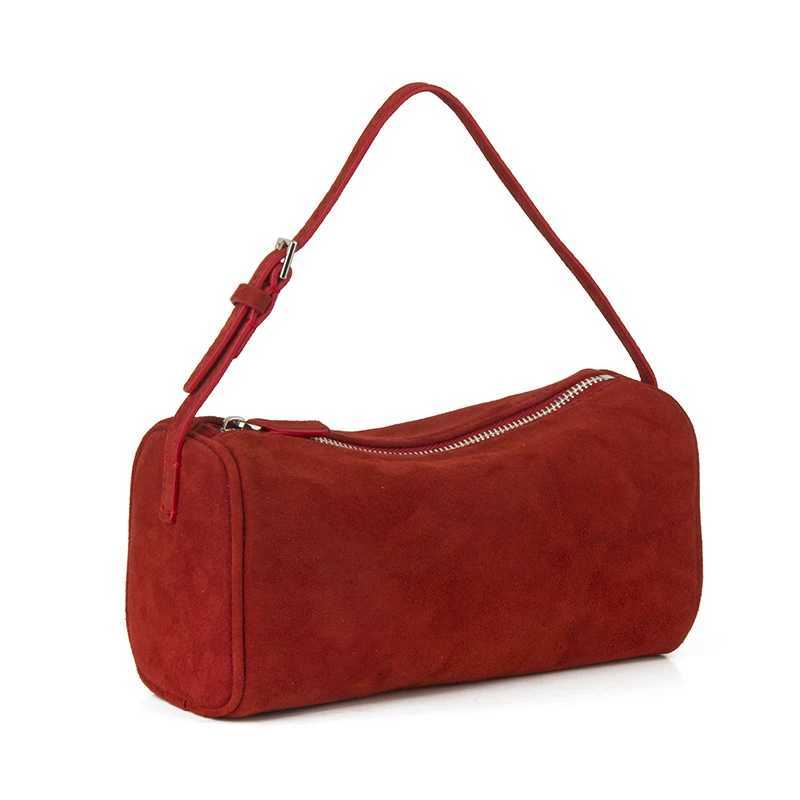 Womens Suede Leather Small Handbag Fashion Red Genuine Sheepskin Shoulder Crossbody Bag Z250303