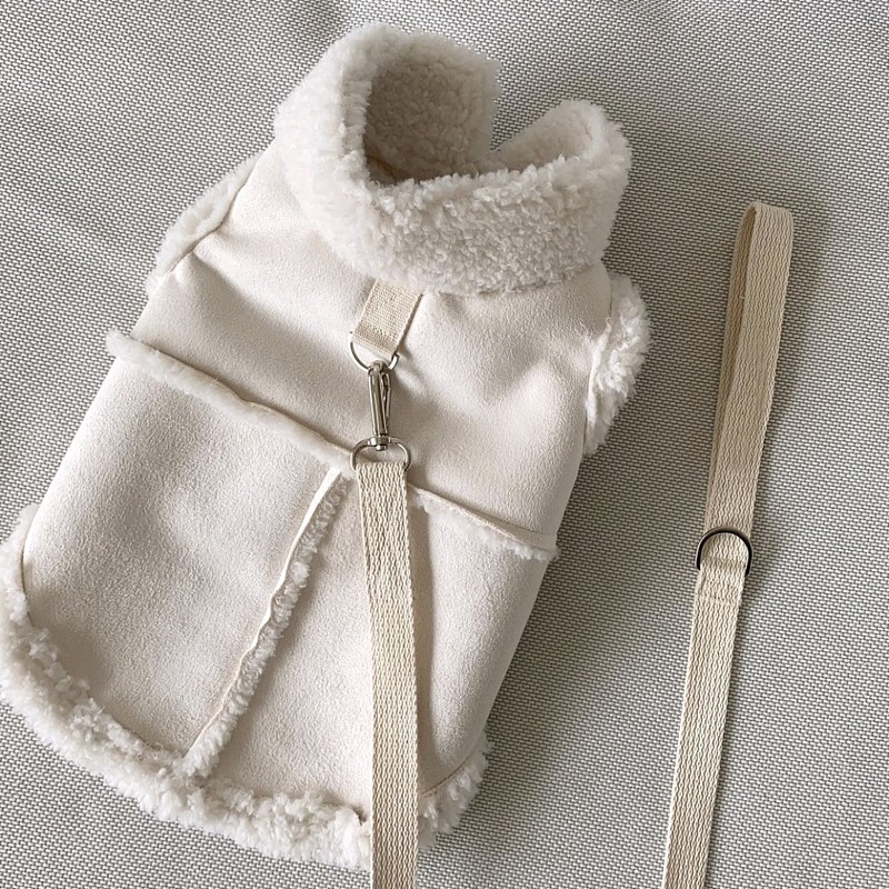 Classic Solid Dog Vests Winter Fleece Warm Pet Dog Clothes For Small Medium Dogs Jackets Cats Fall Clothes Traction Warm Vest