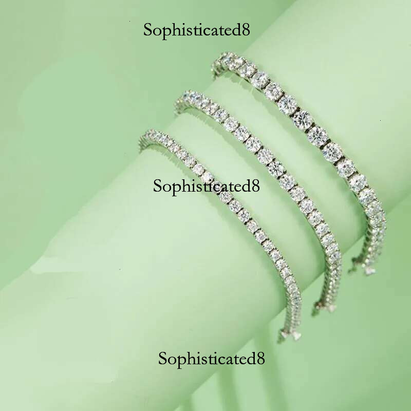 Wholesale Moissanite Tennis Bracelet Necklace 3mm 4mm 5mm 6.5mm Sier D Color Dia Jewel For Women Men Jewelry
