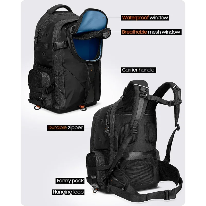 Dog Carrier Backpack，Pet and Laptop All-in-One Bag, Breathable and Waterproof Backpack for Hiking, Camping