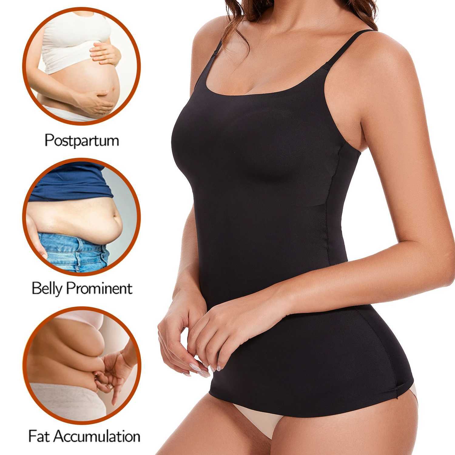 New Tank Tops Camis Women Crew Neck Shapewear Waist Tummy Control Body Camisole Summer Black Nude Smooth Slimming Vest NewXJ250304