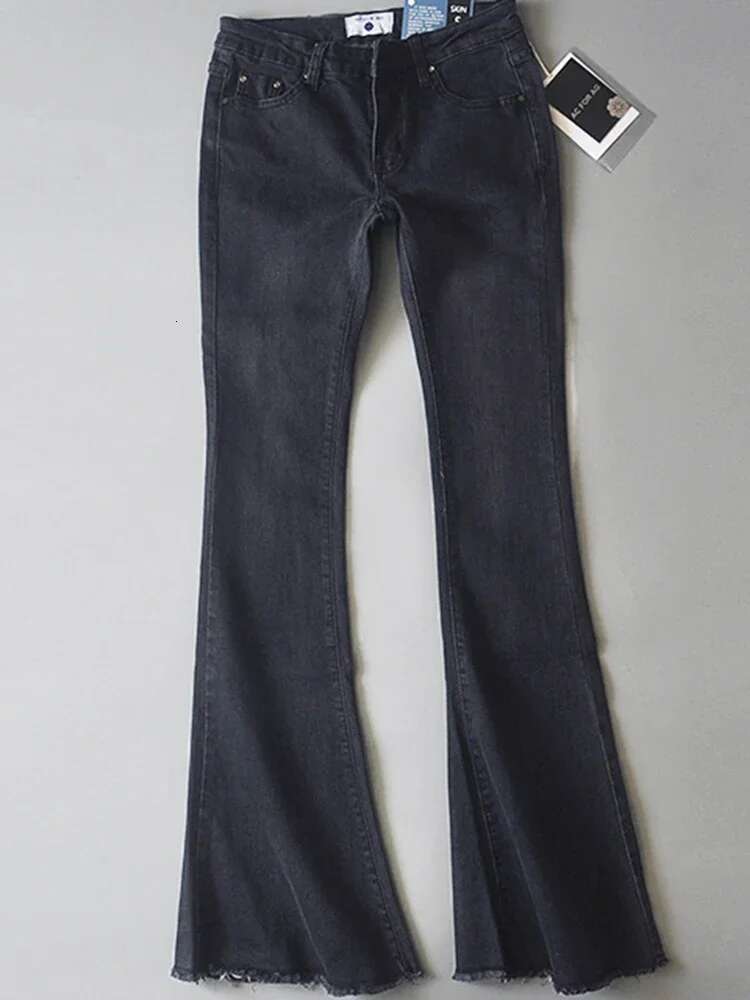 TARUXY Retro Low Waist Blue For Women 2025 Bodycon Flared Pants Ladies Basic Slim Fit Summer Street Casual Jeans Woman