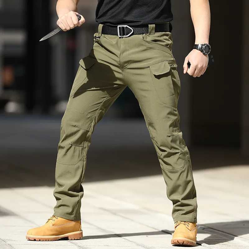 Outdoor climbing mens pants made of elastic fabric casual outdoor pants with multiple pockets work clothes for men hot sellingXJ250303