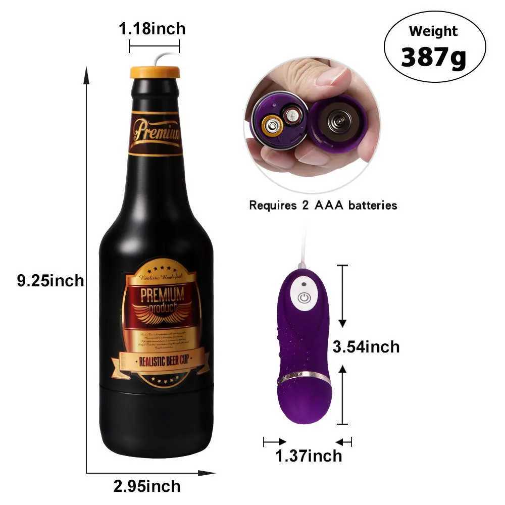 New Arrival Beer-type Airplane Cup Multi-frequency Vibration Male Masturbation Simulation Point Penis Exercise Machine Adult Sex Products Z250304