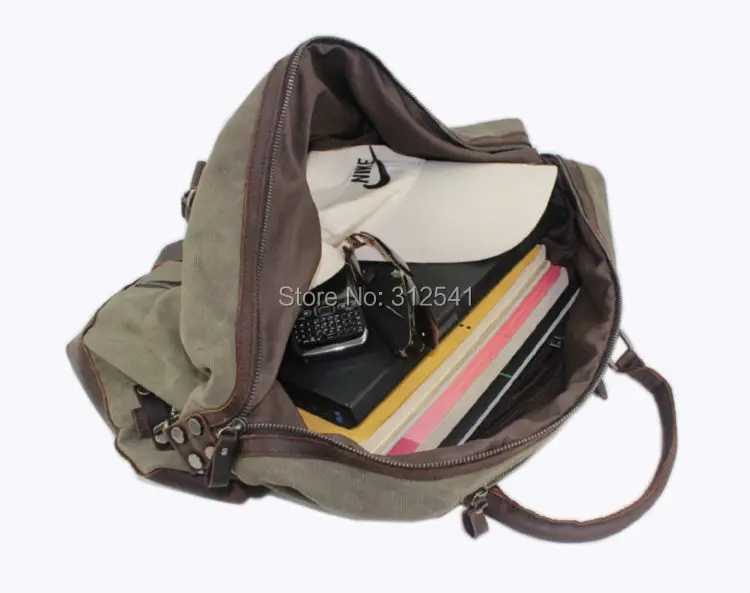 Vintage military Canvas Leather men travel bags Carry on Luggage bags Men Duffel bags travel tote large weekend Bag Overnight Y250304