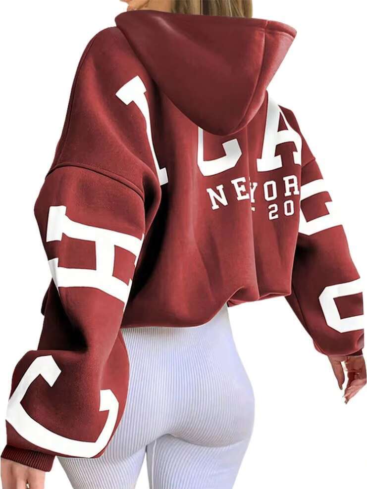 Autumn And Winter Women's Printed Hoodies Casual Fashion Long Sleeve Sweatshirts