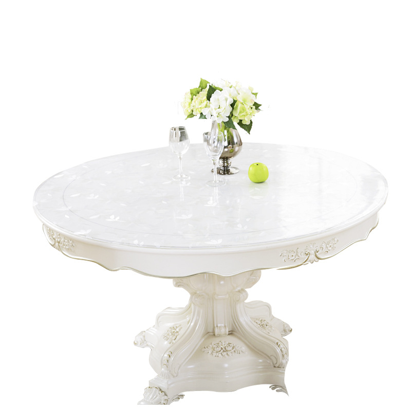 PVC round round table tablecloth waterproof and oil-proof washable soft glass transparent plastic table mat rubber pad 5Y8F01