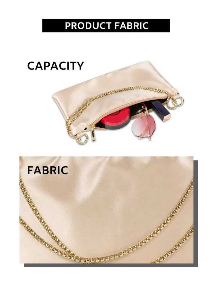 Womens Evening Party Bag Chain Nylon Messenger Bag Womens Small Hand Bag Rose Red Black Beige Z250303