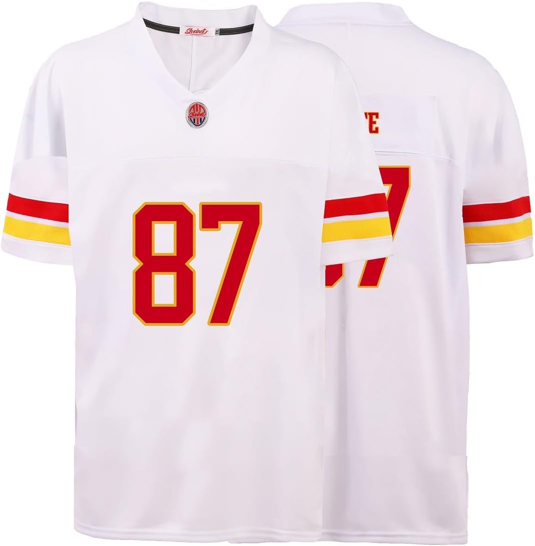 Custom Mens/Youth Football ed T-Shirt for Sports Fan Red/White No Brand/s