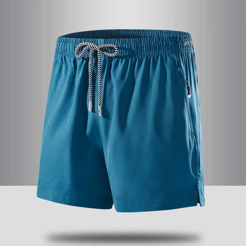 Summer Hot Ice Silk Shorts For Men Gym Sports Beach Running Short Pants Male Loose Lightweight Quick Dry Solid Color Shorts ManT250304