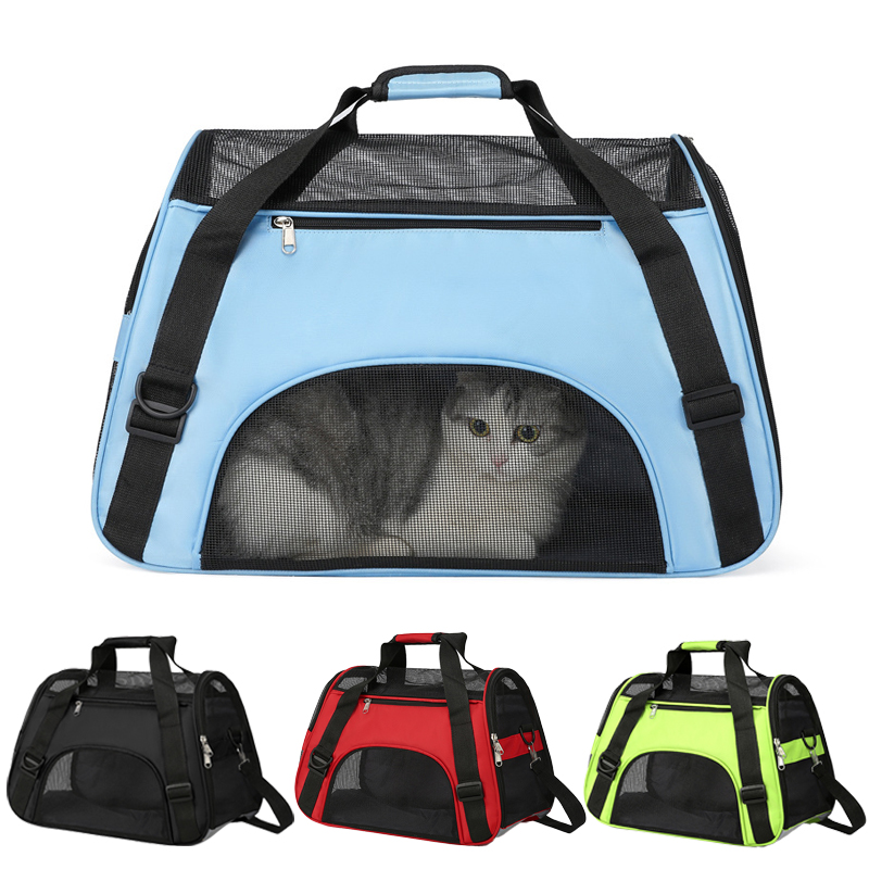 Cat Bag Soft Side Carrying Portable Mini Dog Carrier Bag Outgoing Travel Breathable Pets Handbag Transport Bag