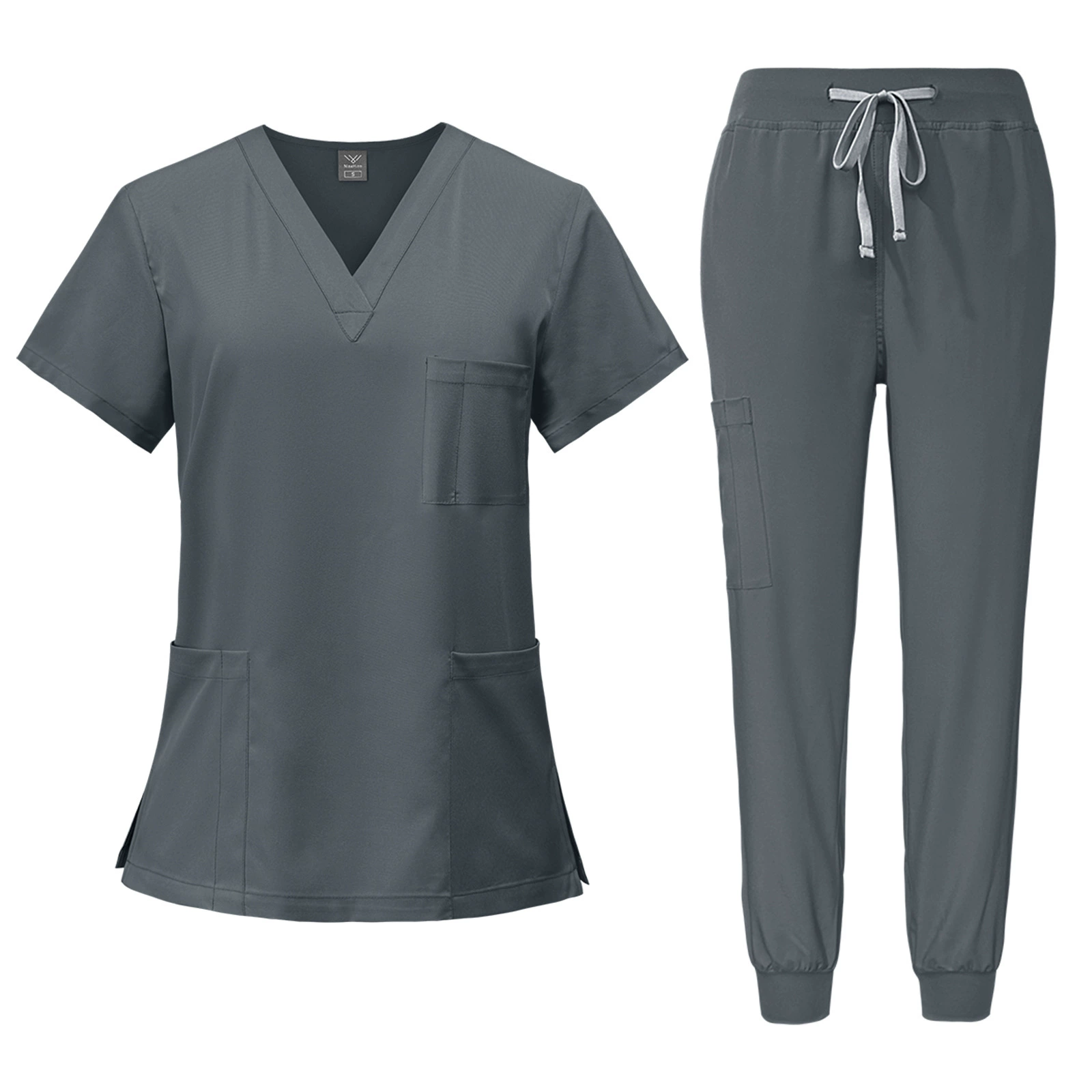 Women's Two Piece Pants Men's and women's quick drying short sleeved V-neck workwear