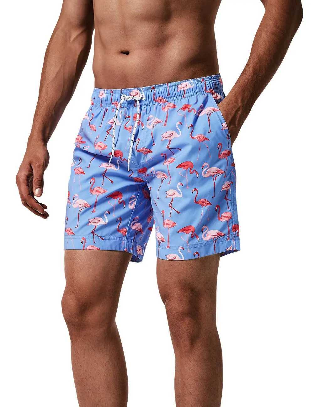 Mens Swimwear Flamingo 3d Surfing Board Short Kids Beach Shorts Men Trunks Masculina Swimsuit Sports Pants Briefs BoyT250304