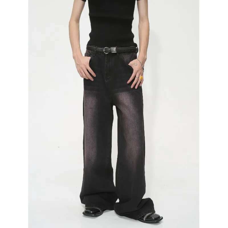 2025 Summer New Korean Edition Loose Wide Leg Drop Or Sweeping Vintage Jeans For Men And Women Y2k Pants
