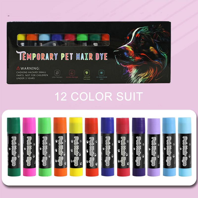 Pet Hair Dye 12 Colors Dog Nail Polish Pen Washable Pet Safe Pet Fur Paint For Different Grooming Pets Temporary Hair Colors
