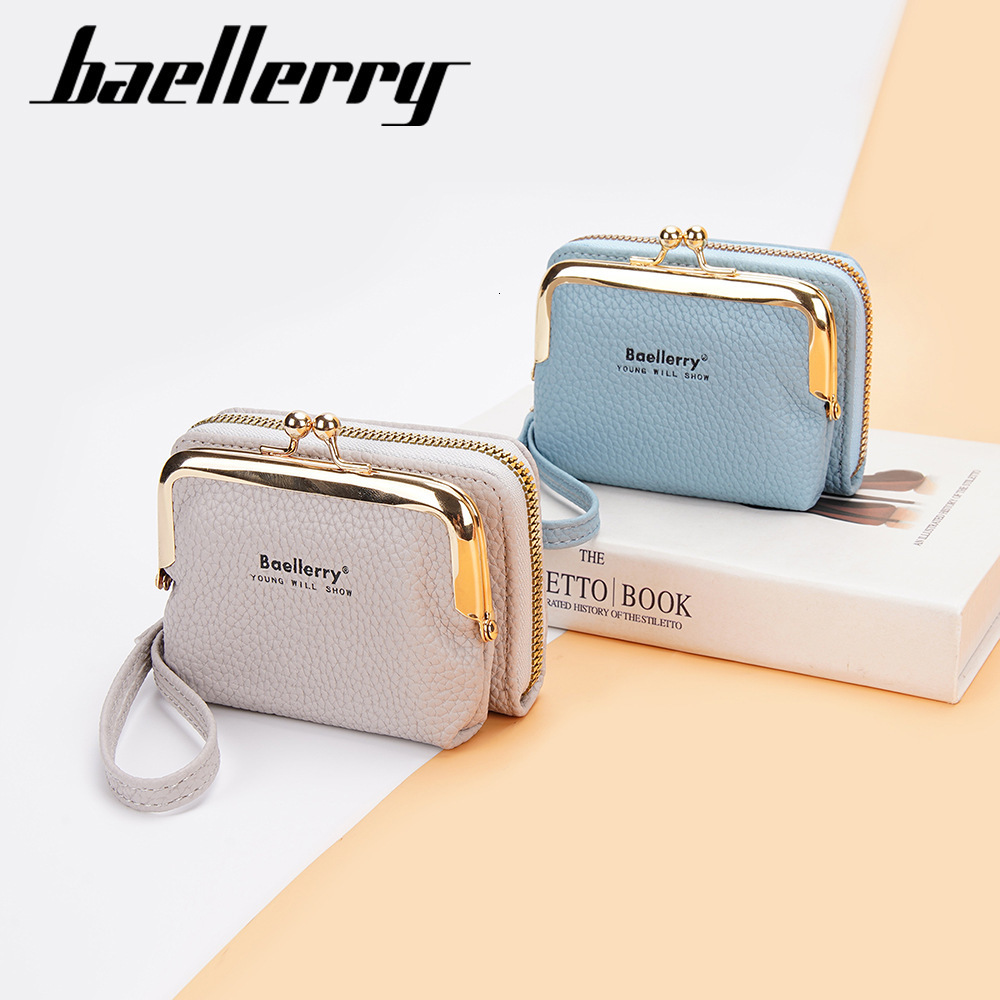 Baellerrys womens coin purse Korean version lychee pattern zipper accordion card bag mini mouth bag 250304