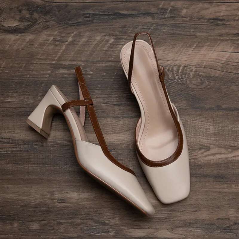 40 38 39 Sexy High Heels Sandals Women Dress Party Shoes New Square Toe Designer Walking Slides Mujer atos Pumps Female Trend