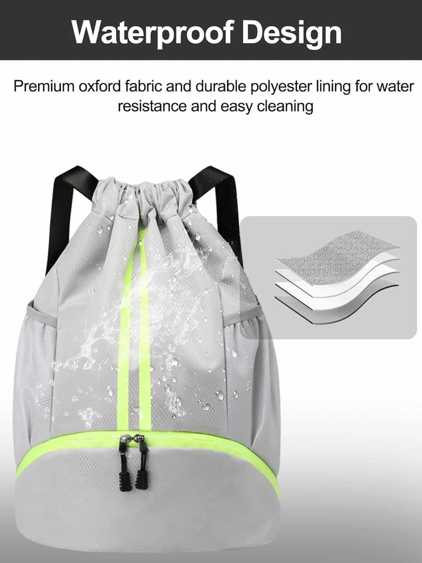 Ship from US Cathsnna fitness backpack drawstring shoulder bag basketball football large capacity waterproof wearable 250304FBB