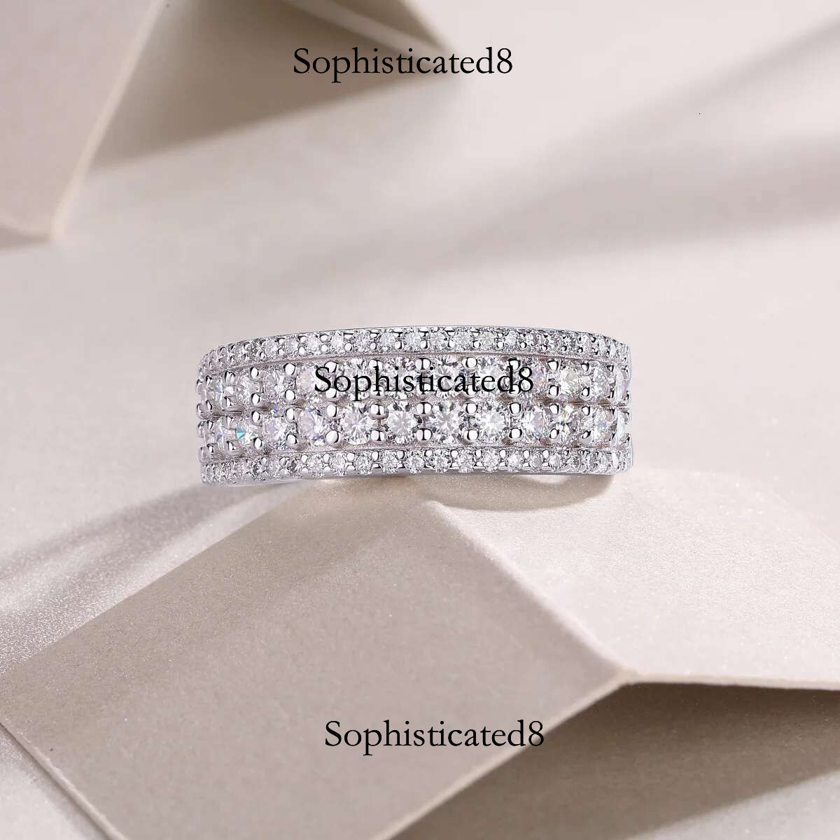 TBCYD 1.07cttw D Color Moissanite Rings For Women S Sier Dia Half Eternity Band Fine Jewelry Anniversary Gifts