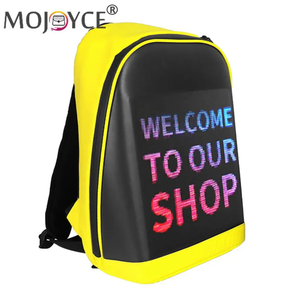 Ship from US Outdoor Walking Billboard Wifi Bags LED Display Screen Backpack Business Travel Laptop Bag Multifunction School 250304FBB