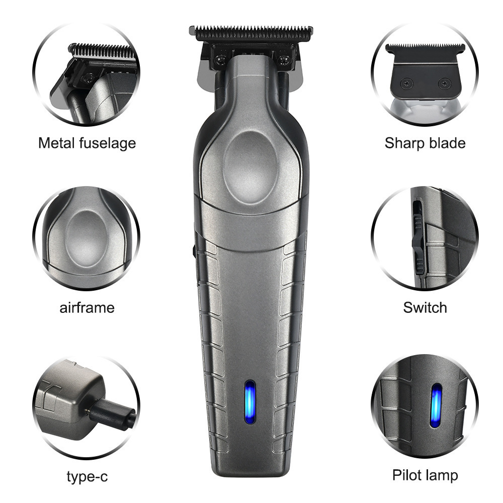 High Power Professional Barber 2PC Set 8000rpm Shaver Sculpting Salon Hair Trimmer Ceramic Blade Clipper Finish Machine 240731