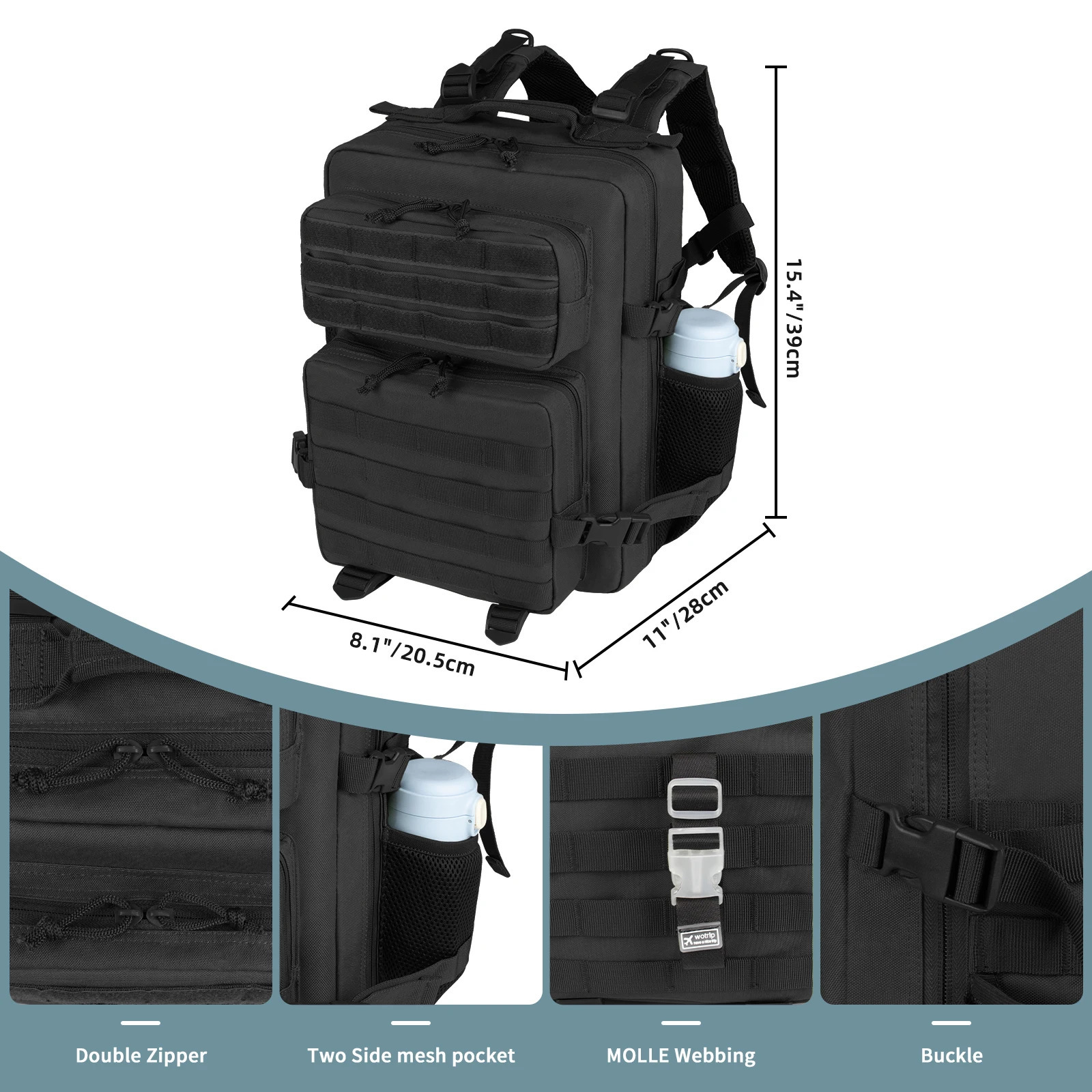 Ship from US School backpack large capacity mens waterproof simple multilayer 25L tactical soft for outdoor use 250304FBB