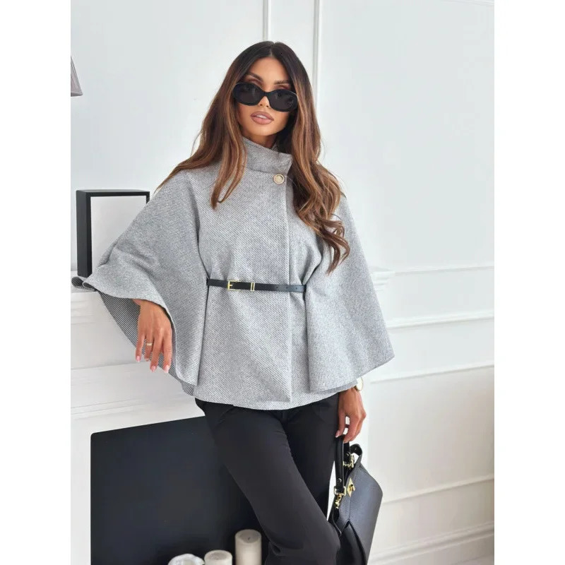 Quick sale of solid color waist fitting ties scarves wool jackets regular styles for all seasons 250225