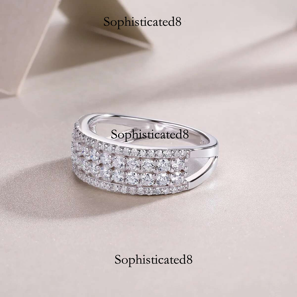 TBCYD 1.07cttw D Color Moissanite Rings For Women S Sier Dia Half Eternity Band Fine Jewelry Anniversary Gifts