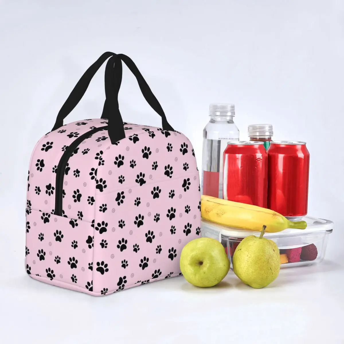 Pink Paw Insulated Lunch Bag Thermal Bag Lunch Container High Capacity Tote Lunch Box College Travel 250228
