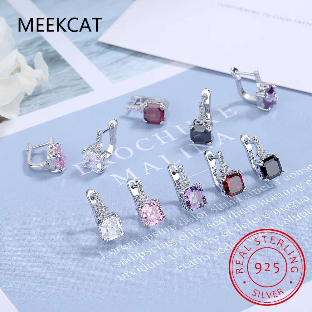 D Color VVS1 EX 1.0 CTTW Square Moissanite Ear Buckles for Women Wedding Engagement Sterg Sier Fine Jewelry