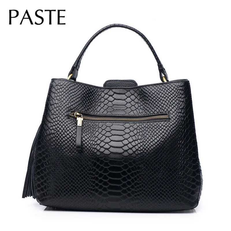 New Serpentine Pattern Cow Leather Fashion Bucket Bag Burgundy Red Luxury Womens Handbag Festive Day Ladies Shoulder Bag Z250303