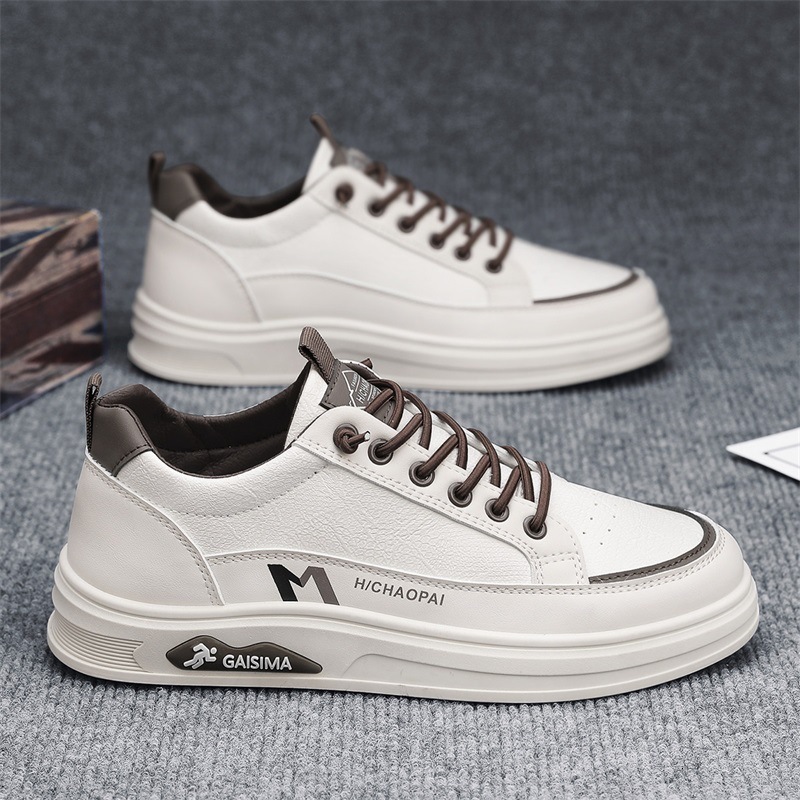 Spring New Men's Designer Shoes Low Top Skateboarding Student Thick Sole Multifunctional Outdoor Sports And Leisure Shoes Leather Upper Men'