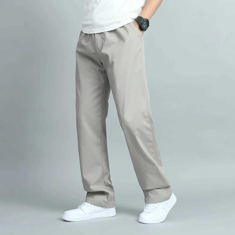Big Size Mens Casual Cotton Trousers Loose Fit Straight Pants Multi Pocket Big Man Long Pants Mens Jogger Pants Summer AutumnXJ250303