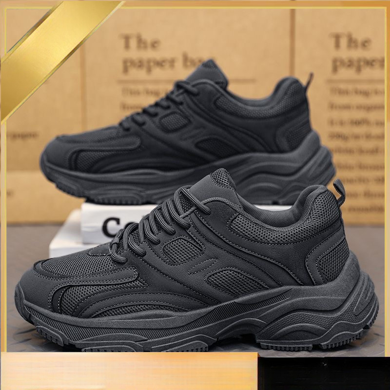 Pure Black Grey 2025 Famous Designer s New Original Fashionable Lightweight Anti Slip Men s Running Sports Thick Soled Running Shoes