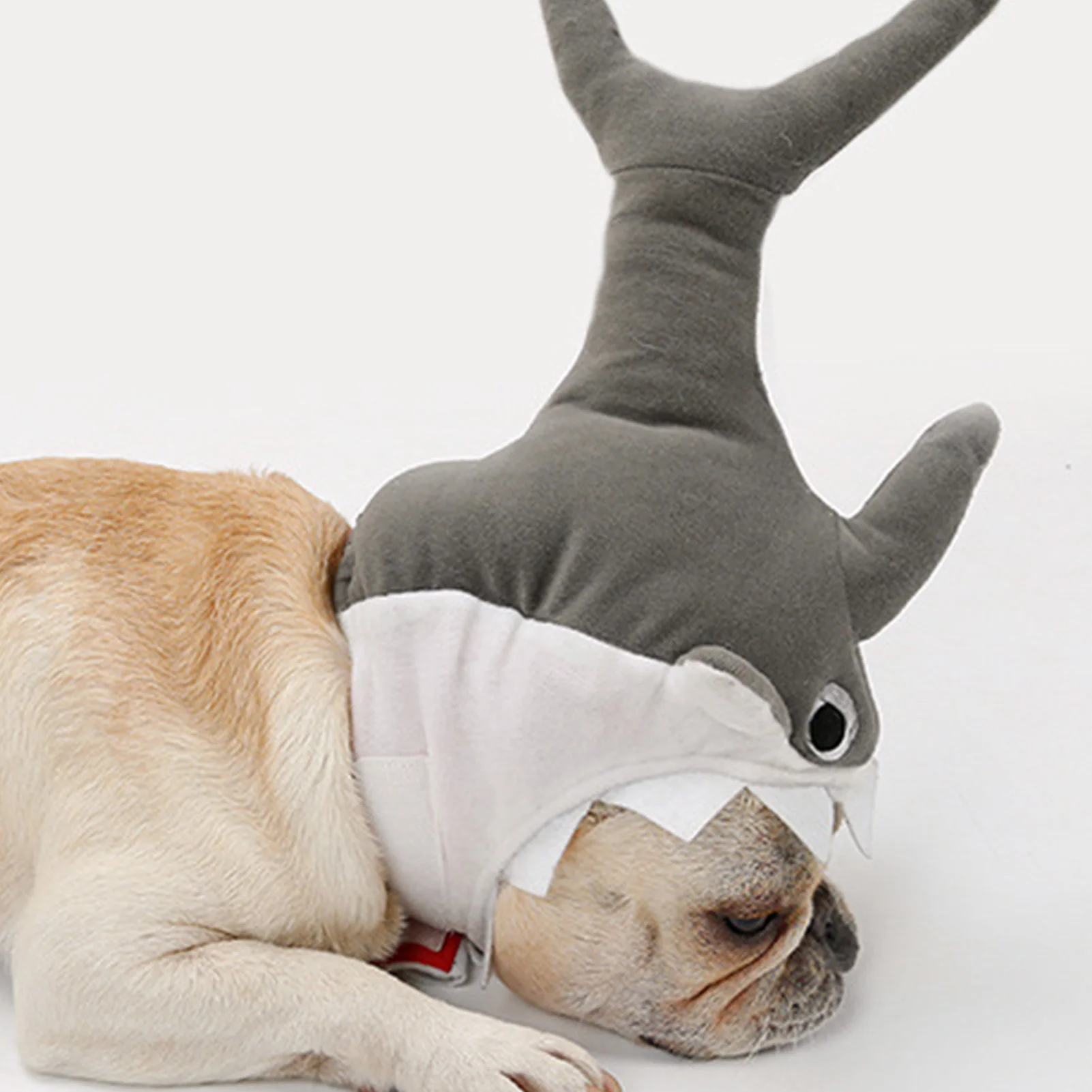 Pet Plush Shark Hat Halloween Costume Cute Funny Dog Cat Toy Chew Hat Adjustable Adorable Cat Cap Puppy Dress Up Kitten Outfits
