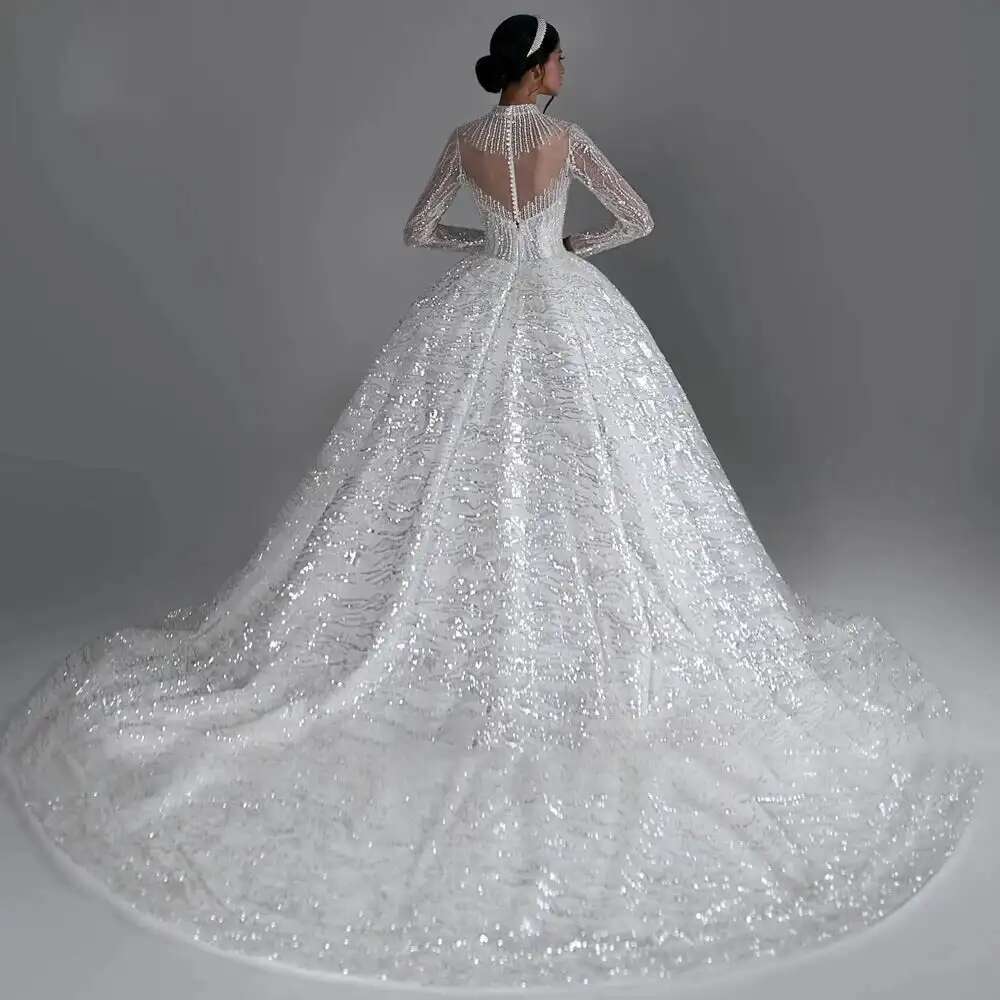 of long sleeves appliques lace pearls a ha wedding dress button back custom chapel dresses novia