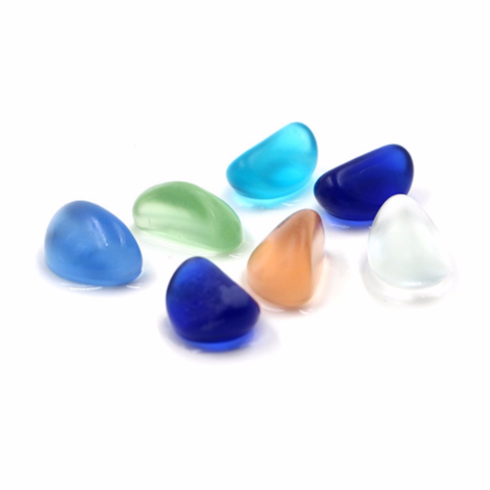 30Pcs Aquarium Blue Sky Cashew Glass Beads Fluorescent Stone Blue Light Stone Crystal Stone Fish Tank Decoration Accessories