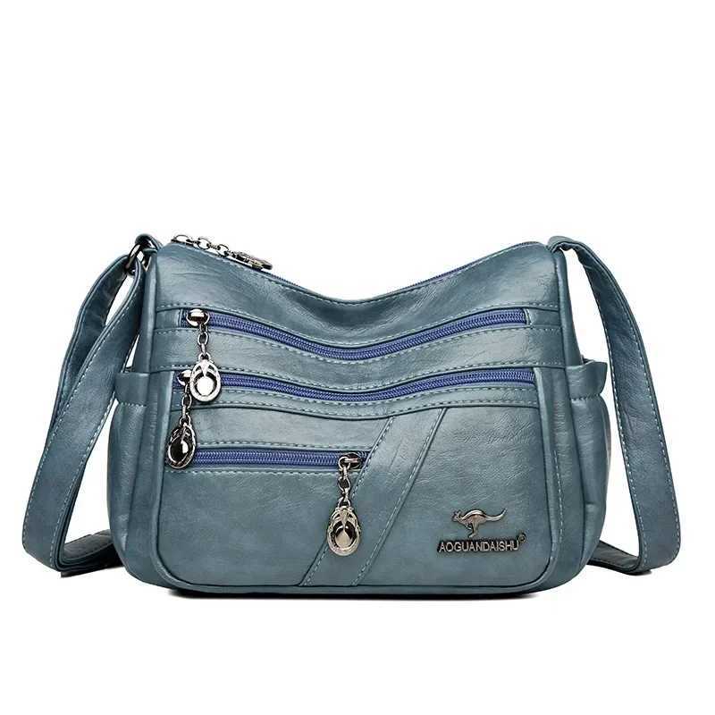 Womens bag new soft PU for middle-aged and elderly simple and fashionable single shoulder cross shaped mothers designer bag luxurious design Z250303