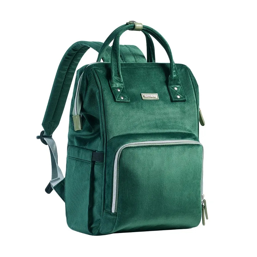 Ship from US Velvet Stitching Diaper Bag Backpack Large Capacity Tote Shoulder Nappy Organizer Waterproof Fabric Insulated Pockets for B 250304FBB