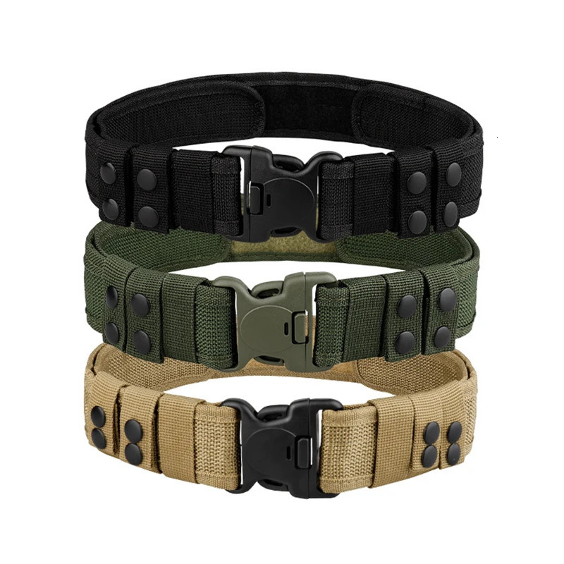 Military Tactical Belt for Men Compat Outdoor Hunting Hiking 5cm Wide Heavy Duty Quick Release Buckle Nylon Canvas Webbing Belts 250227