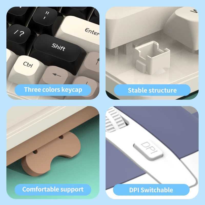 KSnake wired keyboard and mouse settings laptop desktop computer office mute button type keyboard Z250304