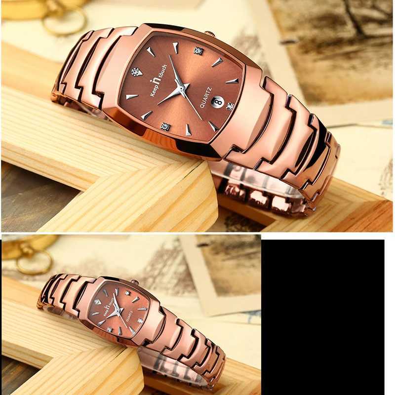 Fashion Men Women es Couple Items For rs Stainless Steel Quartz Date Clock Casual Busin Style His Hers SetsXJ250304