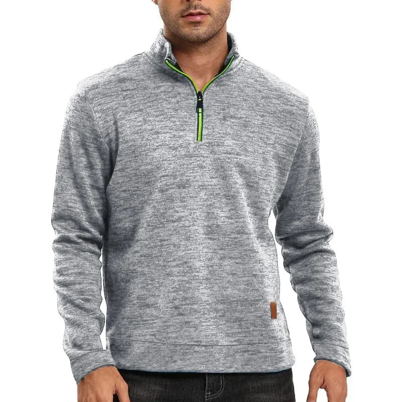 Mens Lightweight Breathbale Half Zipper Sweatshirts Stand Collar Solid Color Pullover for Men Casual Slim Fit Dailywear 250304